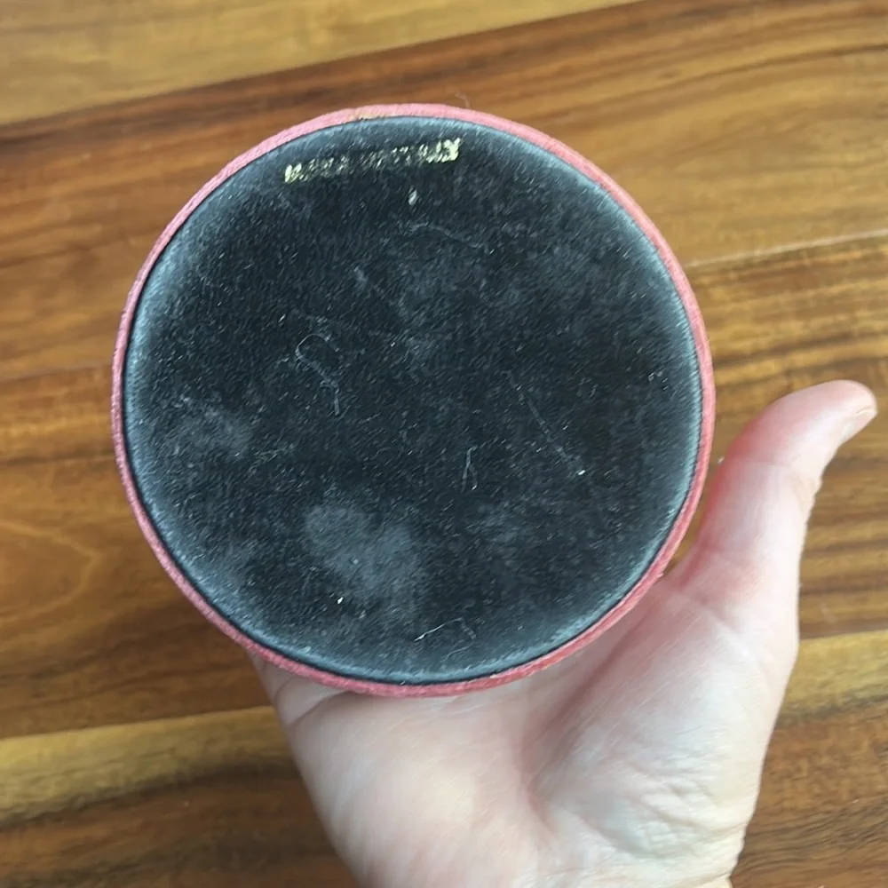 Embroidered velvet trinket box made in Italy